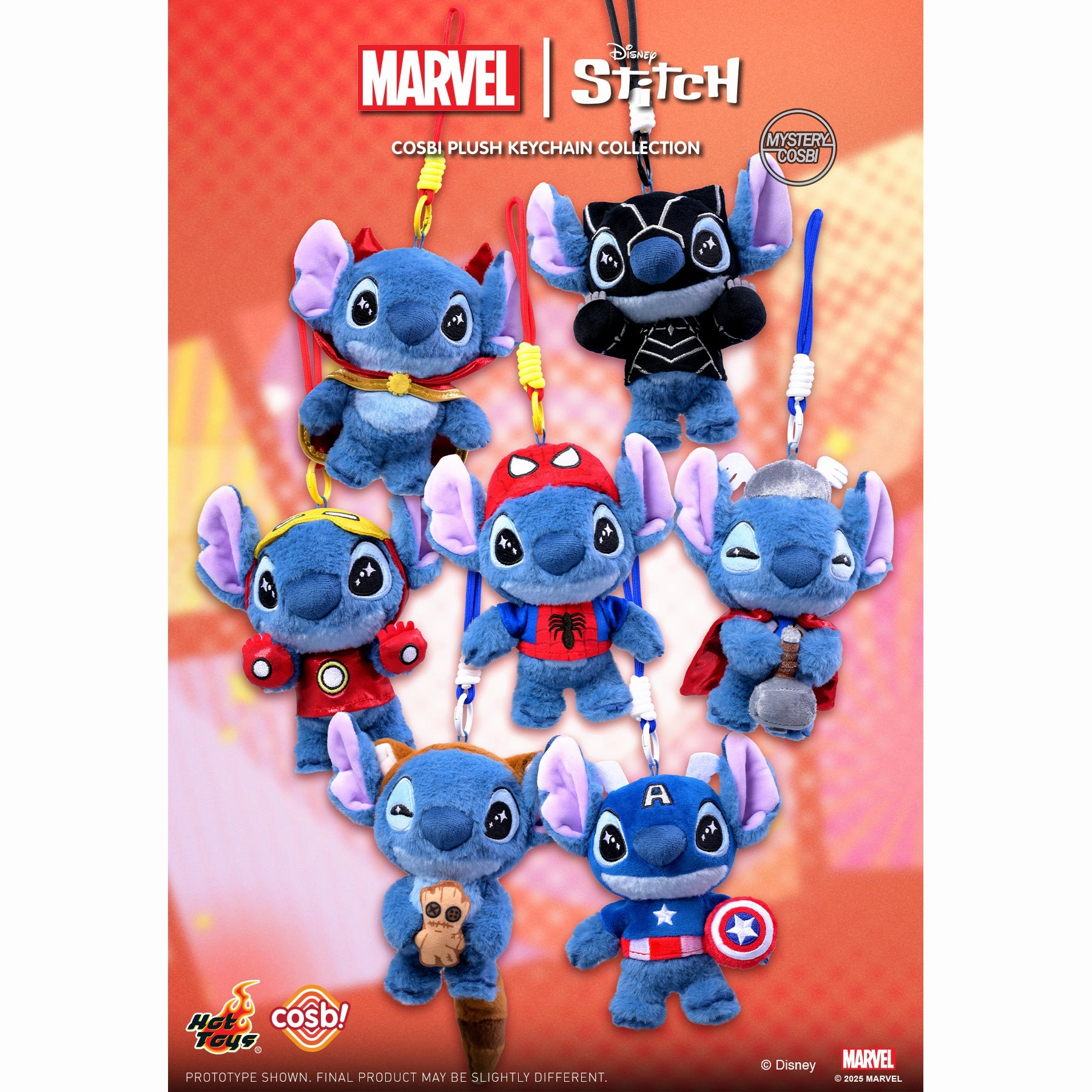 Marvel Stitch - Cosbi Plush Keychain Collection (box of 6) ???? ???? ??S?? Collectible Hobby Decorative Object