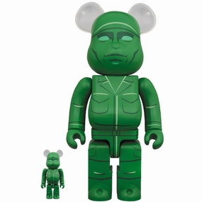 BE@RBRICK Green Army Men 100% & 400% Figure Robot Unit Preservation Tool