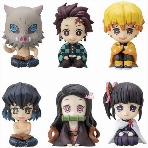 Demon Slayer: Kimetsu no Yaiba Sitting Mascot 6Pack BOX Miniature Collectible Cartoon Network