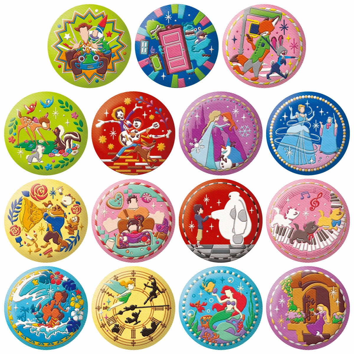 Disney Characters Embroidered Biscuit Badge vol. 2 (pack of 12) ???? ???C ???? Brick and mortar Blue Ribbon