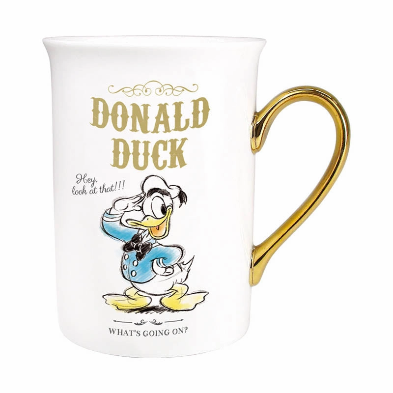 Veteran Designer Disney Gold Mug Elegant Tea Coffee Cup Donald Duck 2018 A/W