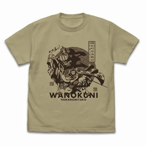 One Piece Zorojuro & Sangorou T-Shirt/SAND KHAKI Fantasy Art Fall Decor
