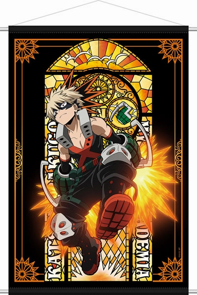 Mythical Animal Study room My Hero Academia Stained Glass-style Wall Scroll Katsuki Bakugo