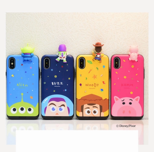 Movie Figure Collectible Hobby Forky ToyStory Disney mini Figure Card Slot Slidable Cover iphone Case