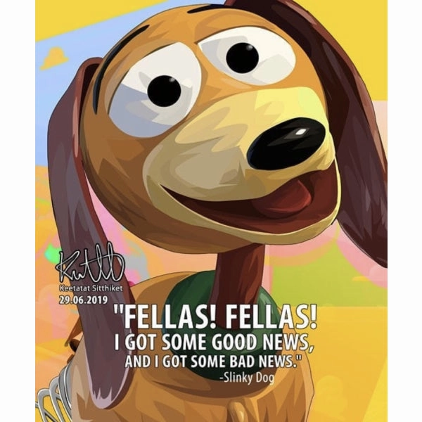 Story Driven Pop Art Wall Decoration Drawing (Slinky Dog)