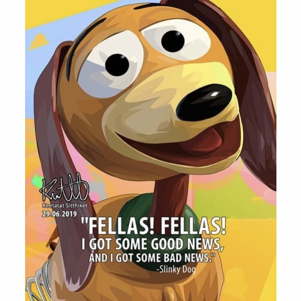 Wood Carving Pop Art Wall Decoration Drawing (Slinky Dog)