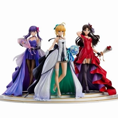 Vintage Toy Fate/stay night Saber Rin Tohsaka Sakura Matou -15th Celebration Dress Ver.- Premium Box 1/7 Figure