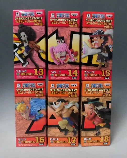 Anime Collectible One Piece World Collectable Figure -History Relay 20th -Vol.3 6 types set 38010