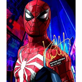 Console Game Tool Accessory Pop Art Wall Decoration Drawing (Spiderman Red Blue White)