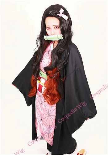 Designer Showcase Collectors Item "Demon Slayer" Nezuko Kamado style cosplay wig