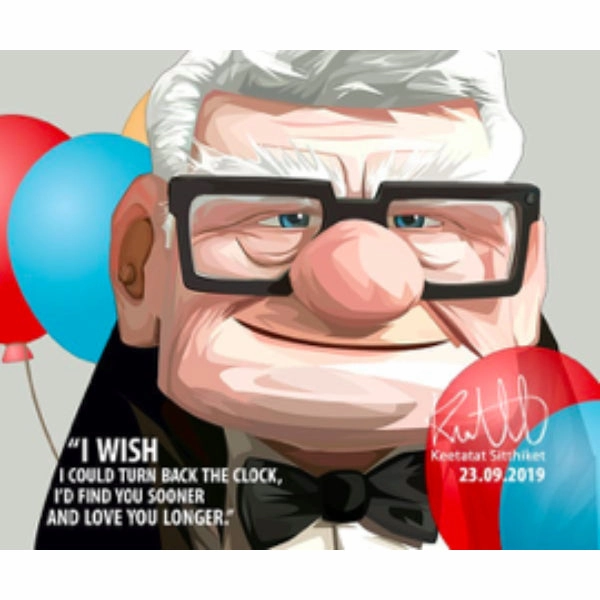 Pop Art Wall Decoration Drawing (Carl Fredricksen I wish I could) ?_??? Realistic Sculpture