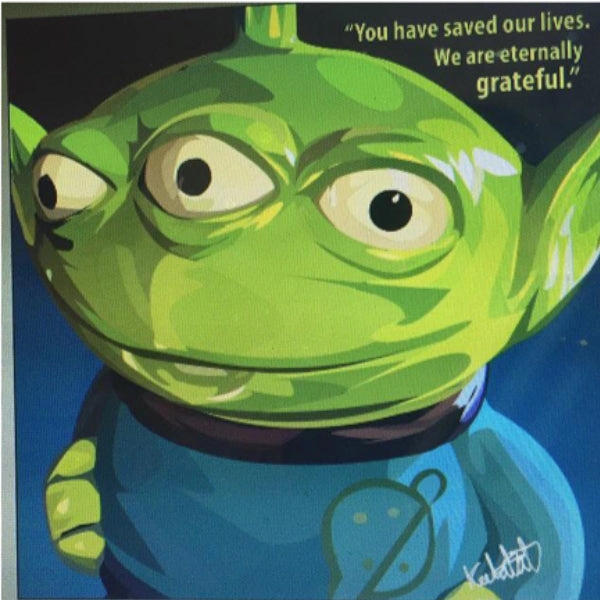 Pop Art Wall Decoration Drawing (Squeeze Toy Alien) ??????? ?????? Critically Acclaimed VR Experience