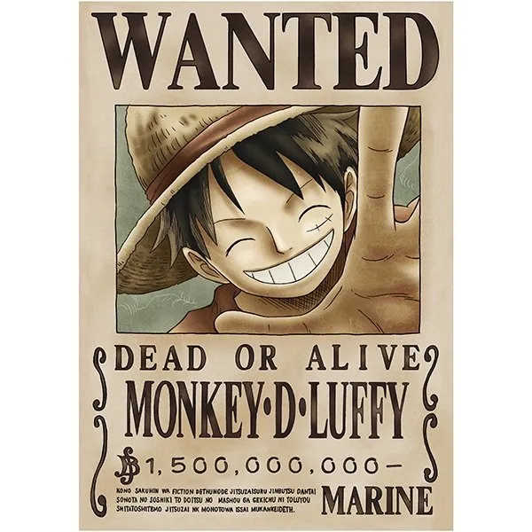 Art Goods Dragon Figure "One Piece" Characters Wanted Poster