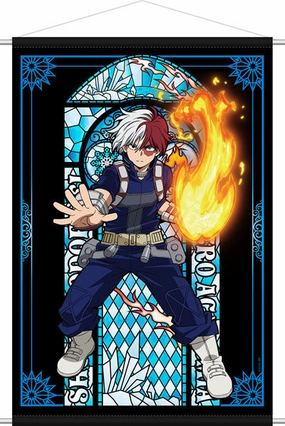 Chibi Object Celebrity Likeness My Hero Academia Stained Glass-style Wall Scroll Shoto Todoroki